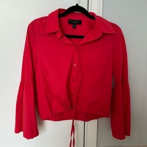 Red long sleeve blouse